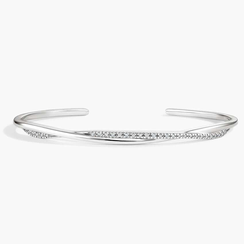 diamond set bangle white gold