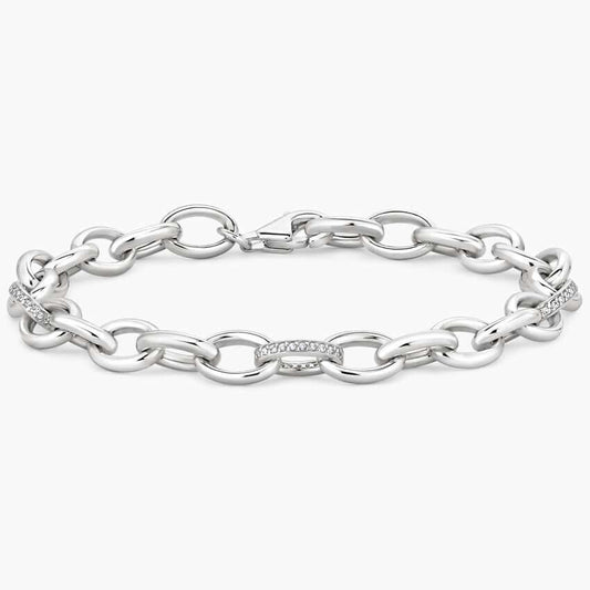 white gold with diamonds link bracelet 