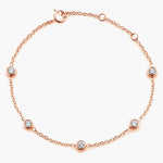 bezel set diamond bracelet rose gold