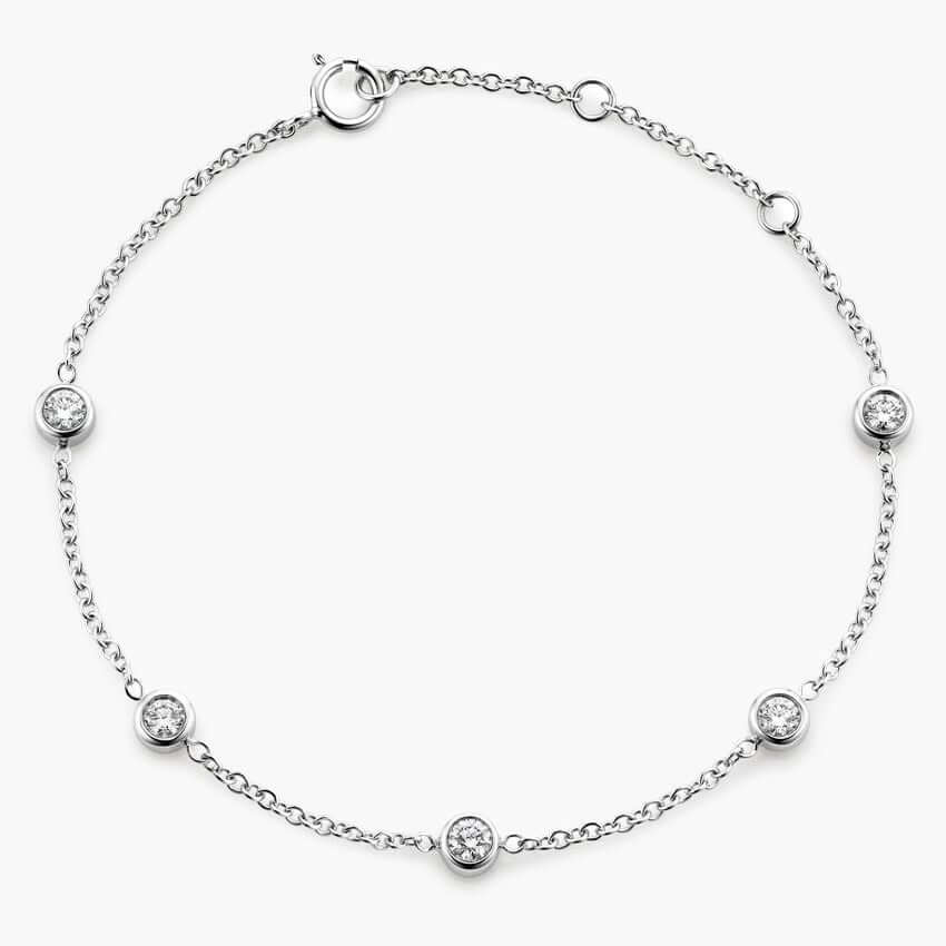 bezel set diamond bracelet white gold