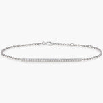 Row set diamond bracelet white gold
