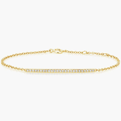 Row set diamond bracelet yellow gold