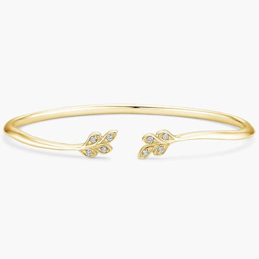 yellow gold Olive Diamond Cuff Bracelet