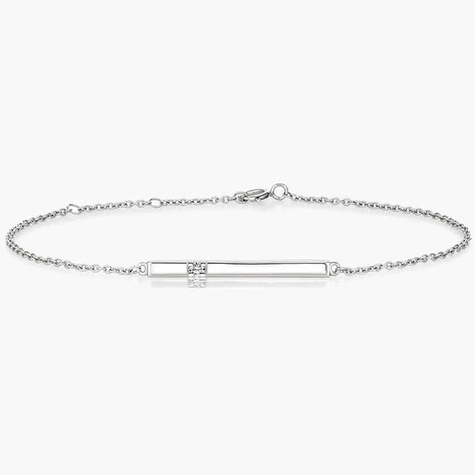 single diamond bar bracelet white