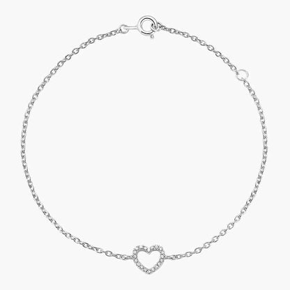 Heart bracelet with diamonds