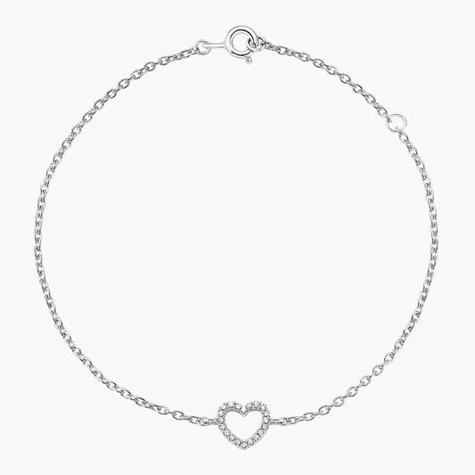 Heart bracelet with diamonds