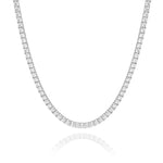 white gold tennis necklace close up