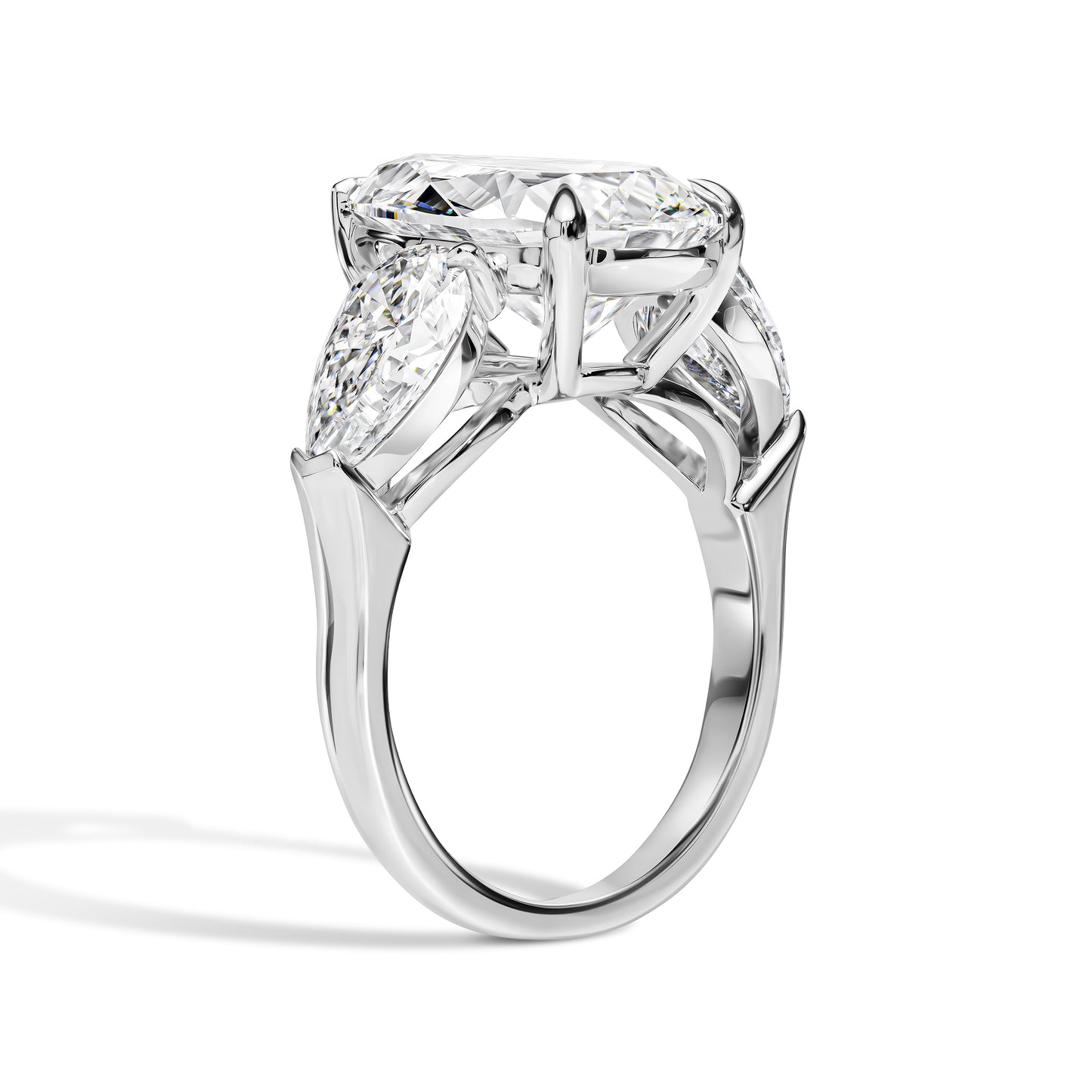 Diamond ring with a white background