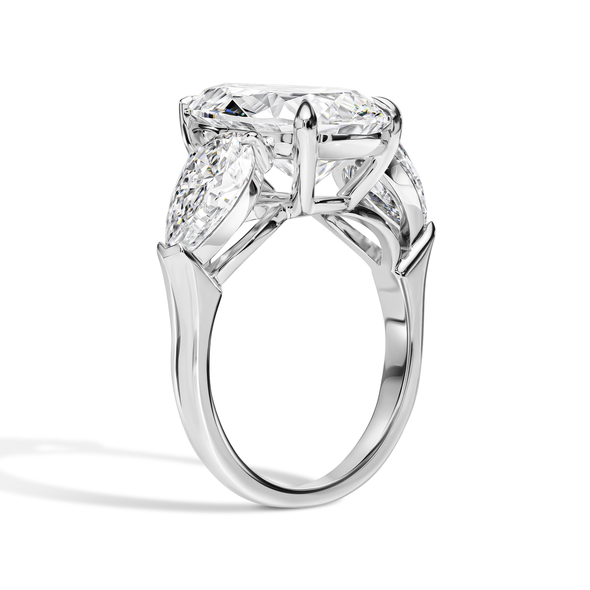 Diamond ring with a white background