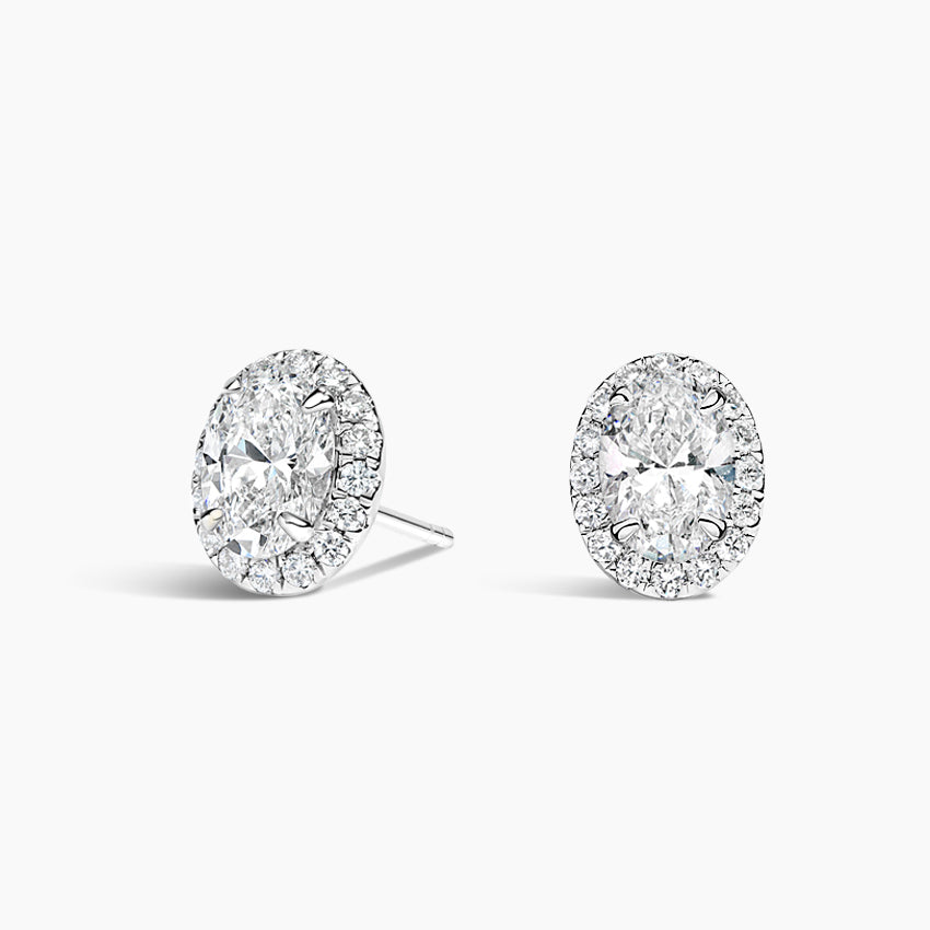 Matilda Oval Diamond Halo Stud Earrings (2 ct. tw.)